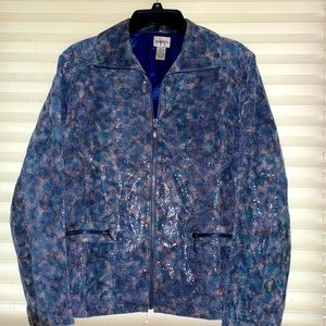 Chico’s leather snake skin look leather jacket size 2.5